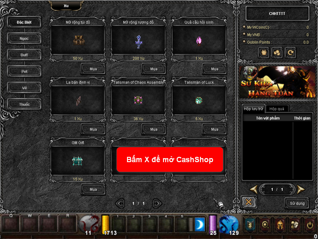 Chức năng chính của Game MU Hồng Long